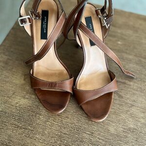 Ann Taylor Brown Strappy Heels